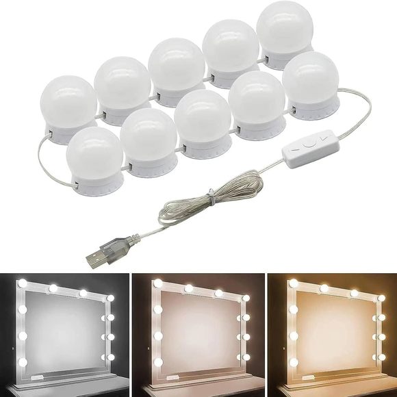 Vanity Lights for Mirror,Premtess Hollywood Style Vanity Lights with 10 dimmable - Picture 2 of 8